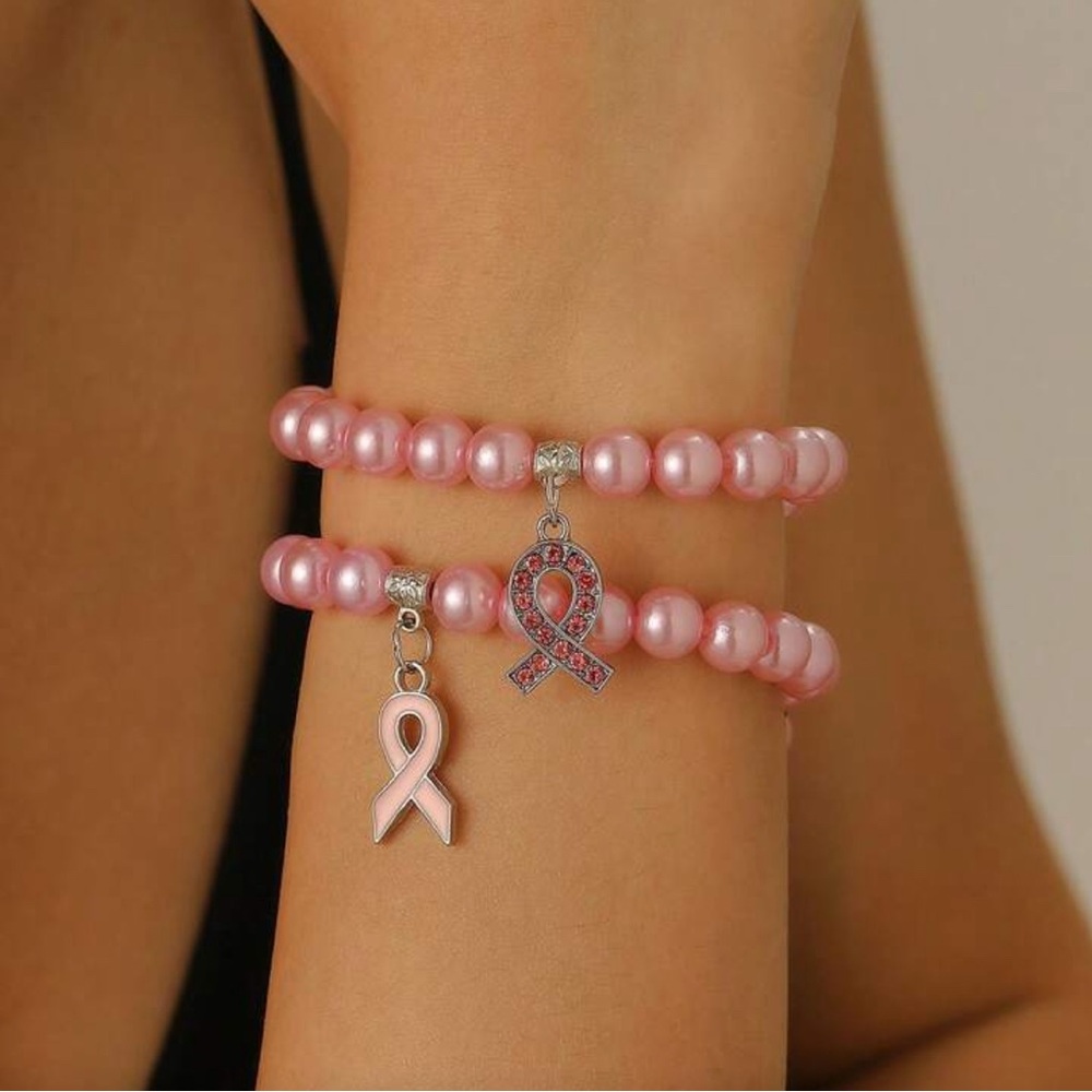 Breast Cancer Awareness 5 in 1 Bracelet Set - Picture 5 of 10